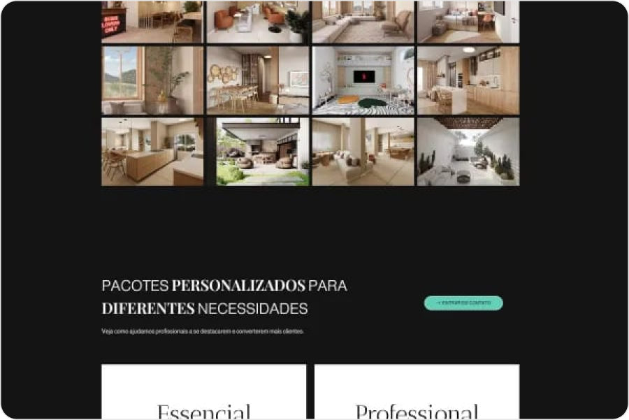 Quarta dobra original com pacotes e grid de fotos